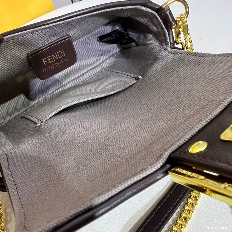 Affordable HOT Canvas Bag Grey FF In Baguette Multi Motif Mini Fendi 0807